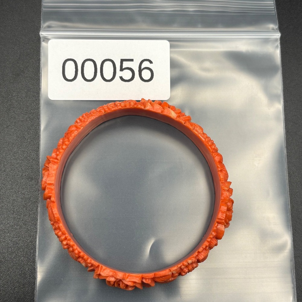 Vintage Celluloid Bangle Orange Molded Flowers Floral 7.75 " - Picture 7 of 7